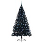 Árbol de Navidad Artificial Preiluminado Negro 240 cm PVC