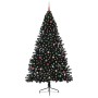 Árbol de Navidad Artificial Preiluminado Negro 240 cm PVC