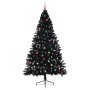 Árbol de Navidad Artificial Preiluminado Negro 240 cm PVC