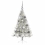 Árbol de Navidad Artificial Preiluminado Plateado 120 cm PET