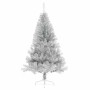 Árbol de Navidad Artificial Preiluminado Plateado 120 cm PET