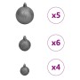 Árbol de Navidad Artificial Preiluminado Plateado 120 cm PET