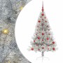 Árbol de Navidad Artificial Preiluminado Plateado 120 cm PET