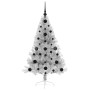 Árbol de Navidad Artificial Preiluminado Plateado 120 cm PET