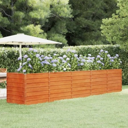 Arriate oxidado de acero corten 400x80x77 cm de vidaXL, Maceteros y jardineras - Ref: Foro24-151965, Precio: 195,95 €, Descue...