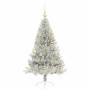 Árbol de Navidad Artificial Preiluminado Plateado 120 cm PET