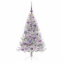 Árbol de Navidad Artificial Preiluminado Plateado 120 cm PET