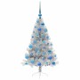 Árbol de Navidad Artificial Preiluminado Plateado 120 cm PET