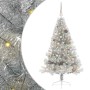 Árbol de Navidad Artificial Preiluminado Plateado 150 cm PET