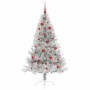 Árbol de Navidad Artificial Preiluminado Plateado 150 cm PET