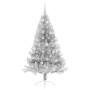 Árbol de Navidad Artificial Preiluminado Plateado 150 cm PET