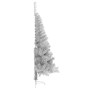 Árbol de Navidad Artificial Preiluminado Plateado 150 cm PET