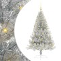 Árbol de Navidad Artificial Preiluminado Plateado 150 cm PET