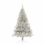Árbol de Navidad Artificial Preiluminado Plateado 150 cm PET