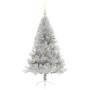 Árbol de Navidad Artificial Preiluminado Plateado 150 cm PET