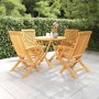 Juego de comedor para jardín 5 piezas madera maciza teca