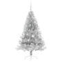 Árbol de Navidad Artificial Preiluminado Plateado 150 cm PET