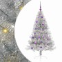 Árbol de Navidad Artificial Preiluminado Plateado 150 cm PET