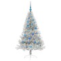 Árbol de Navidad Artificial Preiluminado Plateado 150 cm PET
