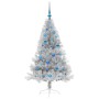 Árbol de Navidad Artificial Preiluminado Plateado 150 cm PET