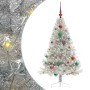 Árbol de Navidad Artificial Preiluminado Plateado 150 cm PET