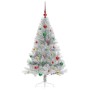 Árbol de Navidad Artificial Preiluminado Plateado 150 cm PET