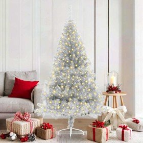 Árbol de Navidad Artificial Preiluminado Plateado 180 cm PET