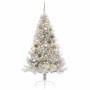 Árbol de Navidad Artificial Preiluminado Plateado 180 cm PET