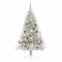 Árbol de Navidad Artificial Preiluminado Plateado 180 cm PET