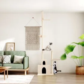Cream Floor-to-Ceiling Cat Scratching Tree 250.5-276.5 cm by vidaXL, Cat furniture - Ref: Foro24-171720, Price: 71,84 €, Disc...