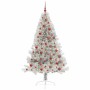 Árbol de Navidad Artificial Preiluminado Plateado 180 cm PET