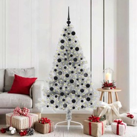 Árbol de Navidad Artificial Preiluminado Plateado 180 cm PET