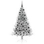 Árbol de Navidad Artificial Preiluminado Plateado 180 cm PET
