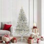 Árbol de Navidad Artificial Preiluminado Plateado 180 cm PET