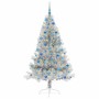 Árbol de Navidad Artificial Preiluminado Plateado 180 cm PET