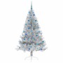 Árbol de Navidad Artificial Preiluminado Plateado 180 cm PET