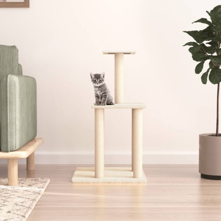 Kratzbaum für Katzen mit cremefarbenen Sisalstämmen, 85,5 cm von vidaXL, Katzenmöbel - Ref: Foro24-171738, Preis: 37,12 €, Ra...