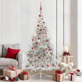 Árbol de Navidad Artificial Preiluminado Plateado 210 cm PET