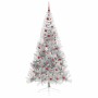 Árbol de Navidad Artificial Preiluminado Plateado 210 cm PET