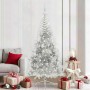 Árbol de Navidad Artificial Preiluminado Plateado 210 cm PET