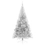 Árbol de Navidad Artificial Preiluminado Plateado 210 cm PET