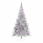 Árbol de Navidad Artificial Preiluminado Plateado 210 cm PET