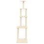 Rascador para gatos con postes de sisal color crema 183 cm de vidaXL, Mobiliario para gatos - Ref: Foro24-171744, Precio: 72,...