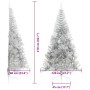Árbol de Navidad Artificial Preiluminado Plateado 210 cm PET