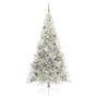 Árbol de Navidad Artificial Preiluminado Plateado 240 cm PET