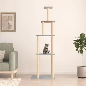 Cat scratching post with light gray sisal posts 183 cm by vidaXL, Cat furniture - Ref: Foro24-171745, Price: 76,85 €, Discoun...