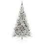 Árbol de Navidad Artificial Preiluminado Plateado 240 cm PET