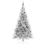 Árbol de Navidad Artificial Preiluminado Plateado 240 cm PET