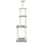 Rascador para gatos con postes de sisal gris claro 183 cm de vidaXL, Mobiliario para gatos - Ref: Foro24-171745, Precio: 76,7...