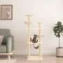 Katzenkratzbaum mit cremefarbenen Sisalstämmen, 141 cm von vidaXL, Katzenmöbel - Ref: Foro24-171747, Preis: 75,08 €, Rabatt: %